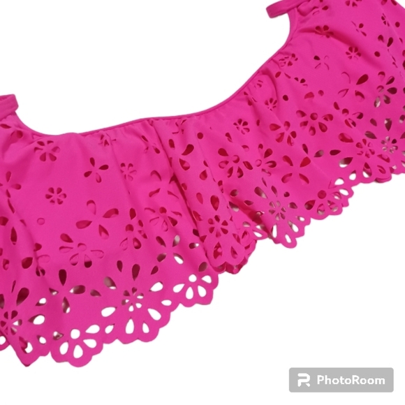 A&F Bikini Laser Cut Ruffle Top Side Tie Cheeky Bottom - Picture 6 of 12